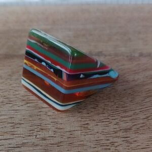 Sobral Pop Art Multicolor Carre Grande Ring Vintage NWOT Signed